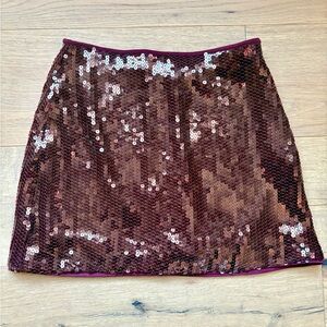 Abercrombie & Fitch Burgundy Sequin Mini Skirt